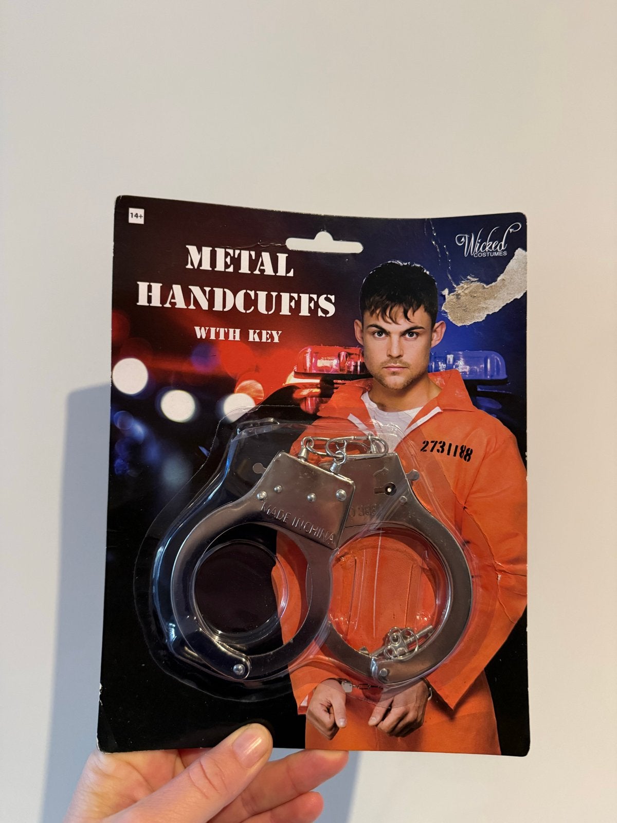 Metalen handboeien met sleutel - Feestartikel, Ophalen of Verzenden, Nieuw, Feestartikel, Carnaval