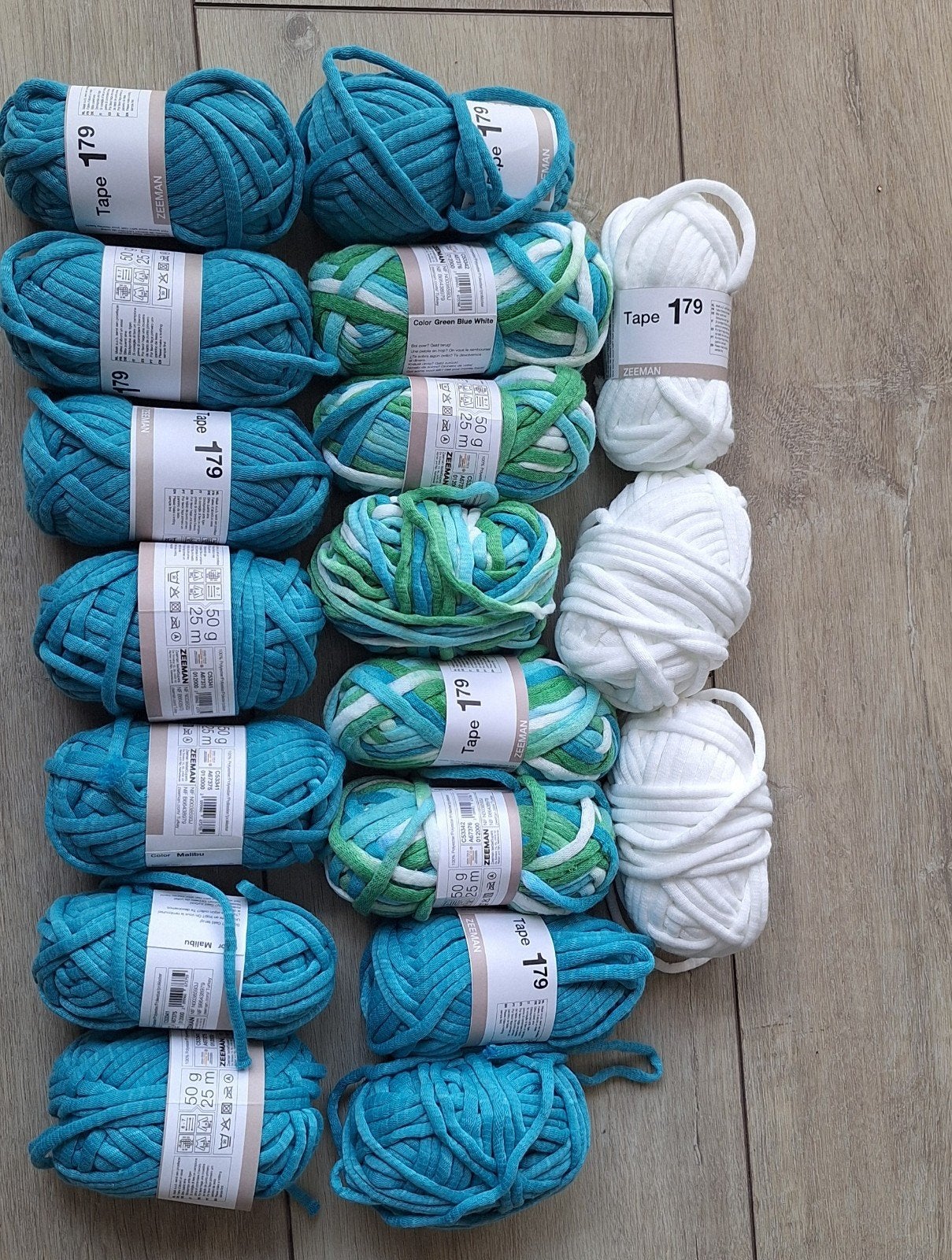 18 bollen Zeeman Tape breigaren, nieuw (900 gram), Ophalen of Verzenden, Nieuw, Breien, Wol of Garen