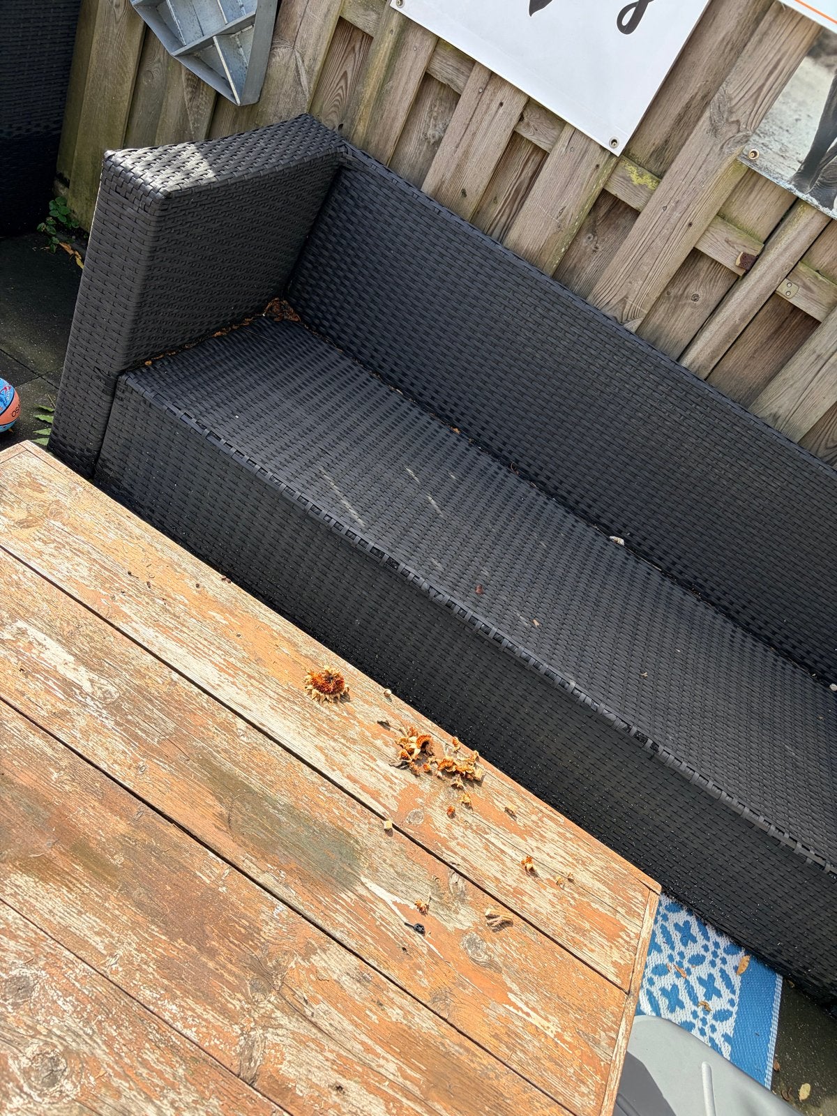 Complete tuinset met zelfgemaakt tafelblad - Ophalen Rotterd, Tuin en Terras, Tuinsets en Loungesets, Ophalen, 5 zitplaatsen, Gebruikt