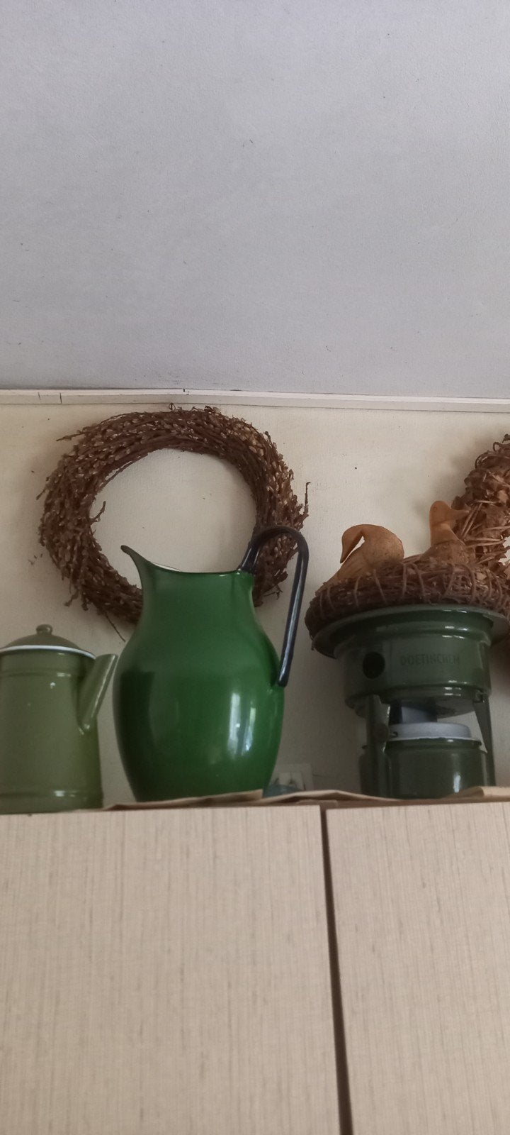 groene emaille keukenattributen, Ophalen