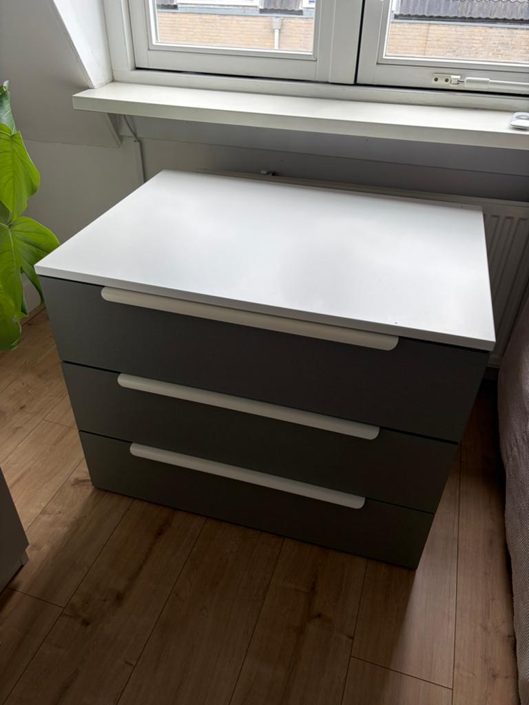 Ladekast IKEA PLATSA (80x55x60cm) met grijsgroene frontjes, Ophalen, Gebruikt, 50 tot 100 cm, 3 of 4 laden