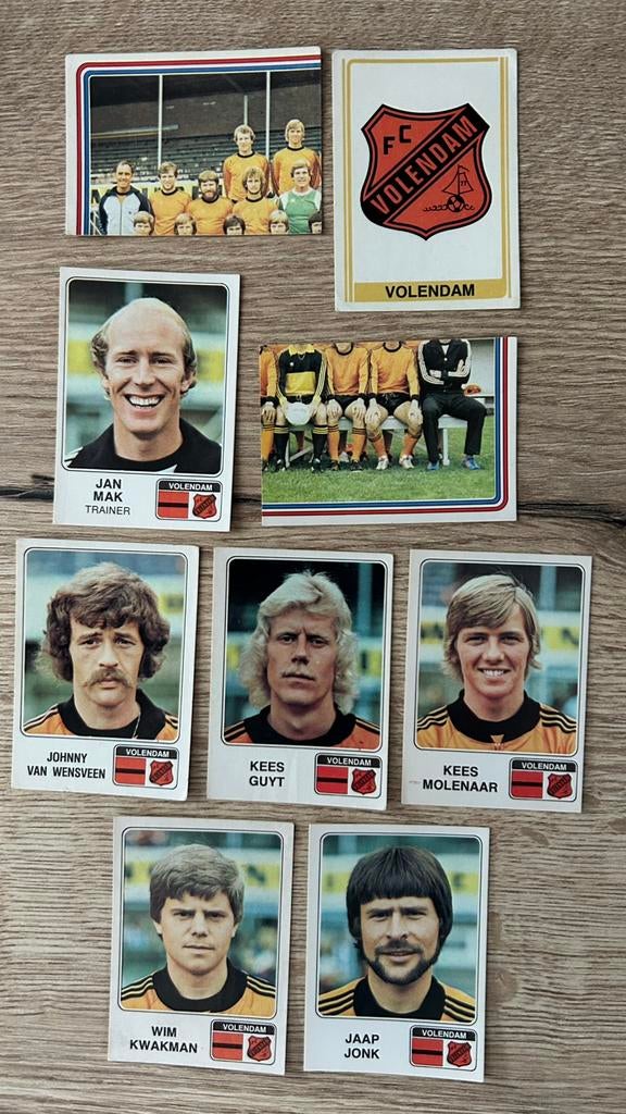 Panini Voetbal 79 plaatjes Volendam 9x, Ophalen of Verzenden, Zo goed als nieuw, Meerdere plaatjes