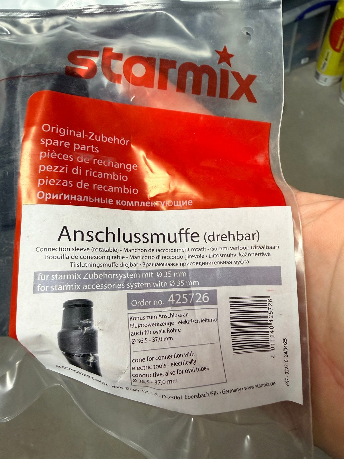 Starmix aansluitmof verloop (nieuw)voor stofzuiger, Ophalen of Verzenden, Nieuw