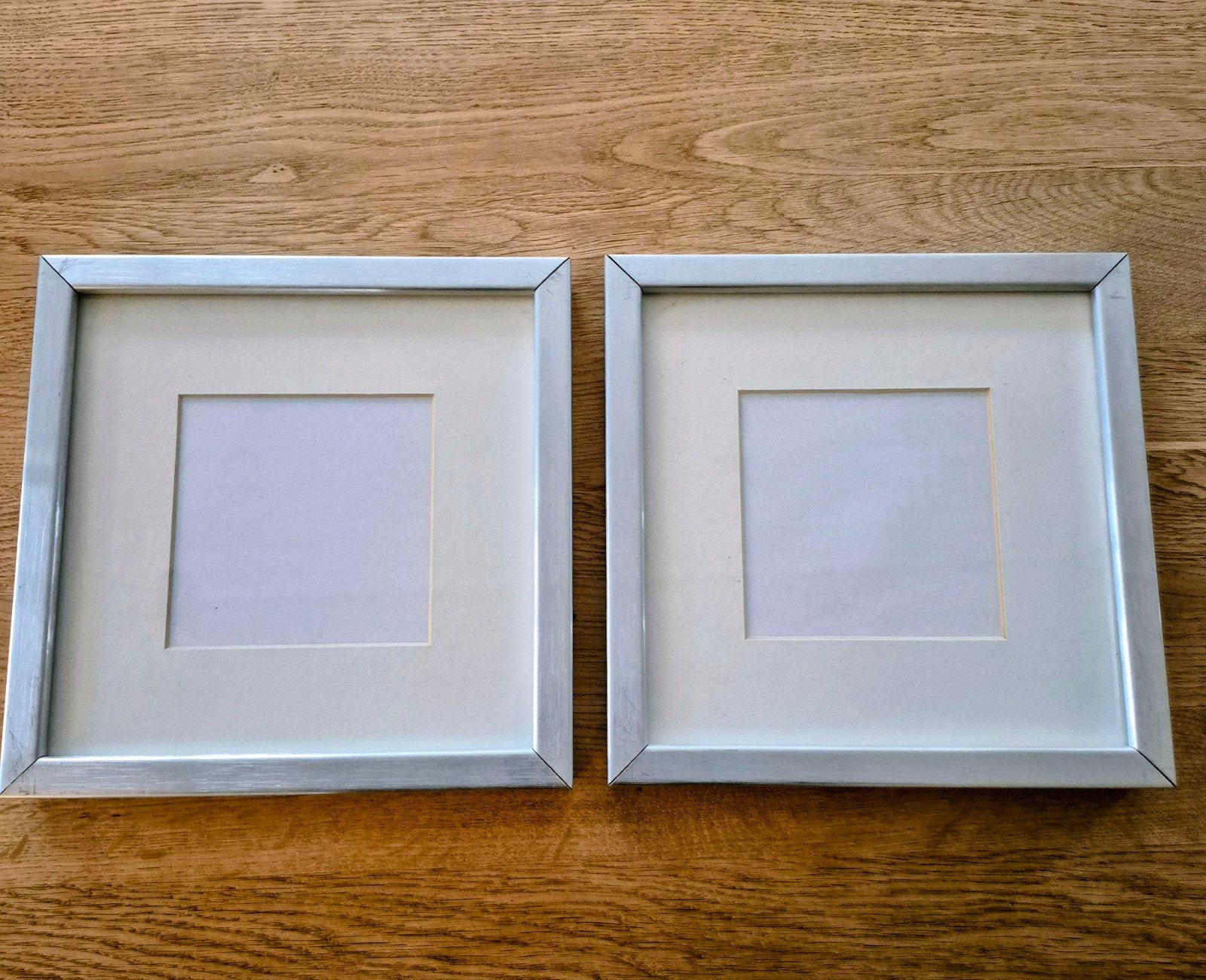 2x IKEA RIBBA fotolijst zilverkleurig 23x23 cm, Ophalen of Verzenden, Zo goed als nieuw, Zilver, Hout