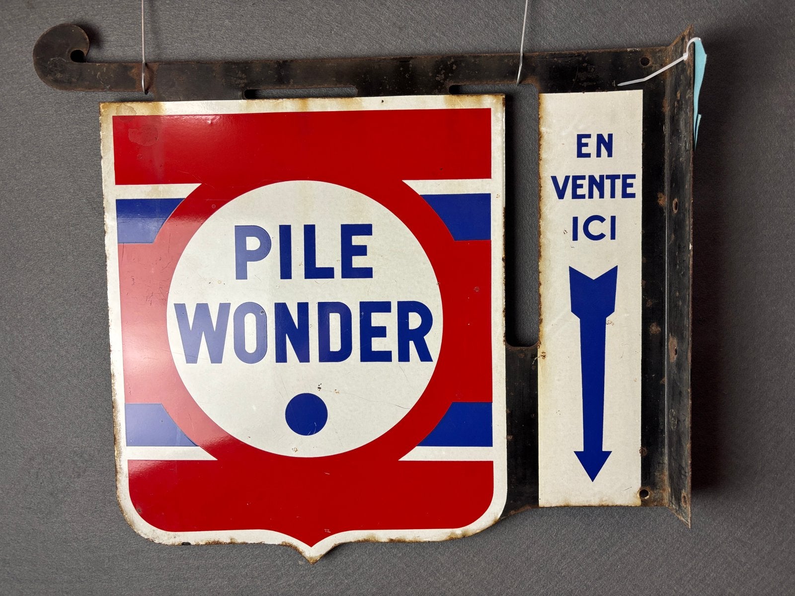 Emaille reclamebord Pile Wonder en vente ici, Reclamebord, Gebruikt, ., Ophalen of Verzenden