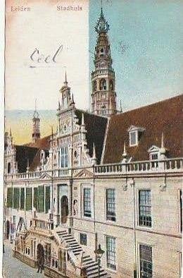 Leiden stadhuis, Ophalen of Verzenden, 1920 tot 1940, Gelopen, Zuid-Holland