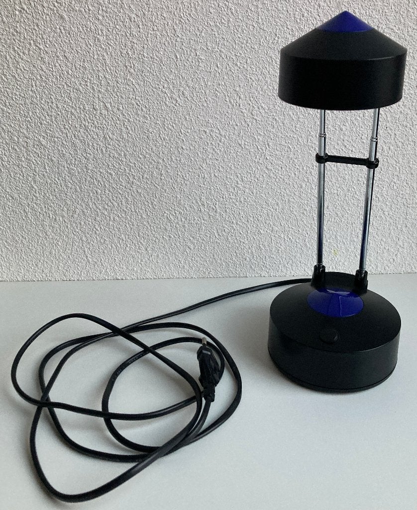 Brilliant Vintage Bureaulamp (G19647 / 20W, zwart/blauw), Glas, Bureaulamp, Overige merken, Vintage