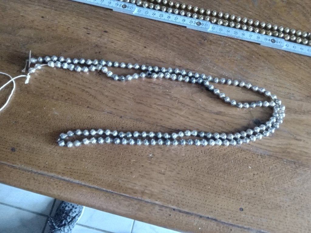 goud kleurige glaskralen ketting voor in kerstboom, Ophalen of Verzenden, Gebruikt