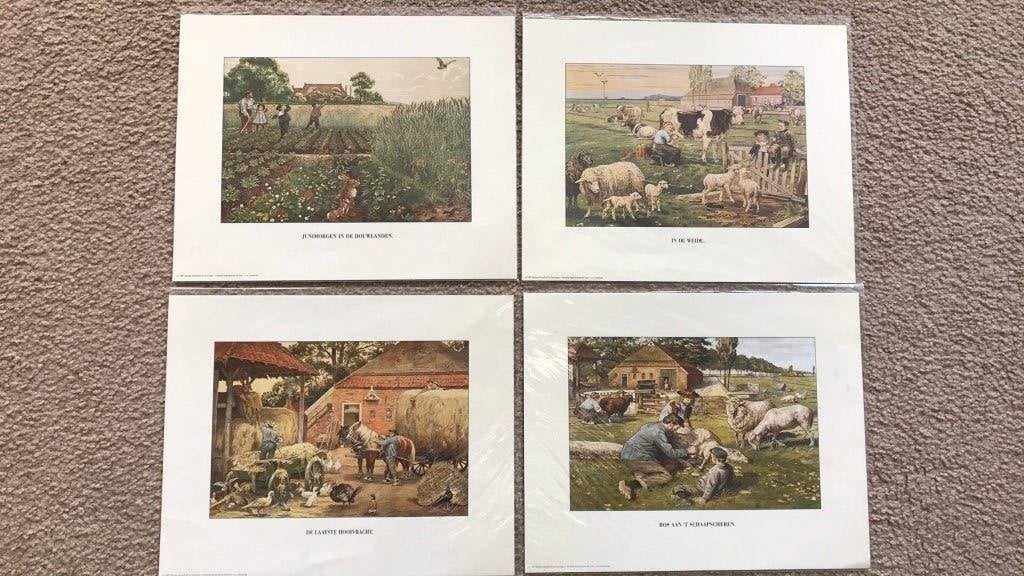4 Prenten C Jetses Ot en Sien, Ophalen of Verzenden, Voor 1940, Zo goed als nieuw