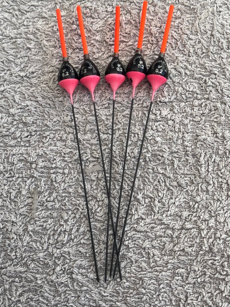 adv 263 / NIEUW set 5 commercial dobbers CF 0,20gr, Watersport en Boten, Hengelsport | Witvissen, Ophalen of Verzenden, Nieuw