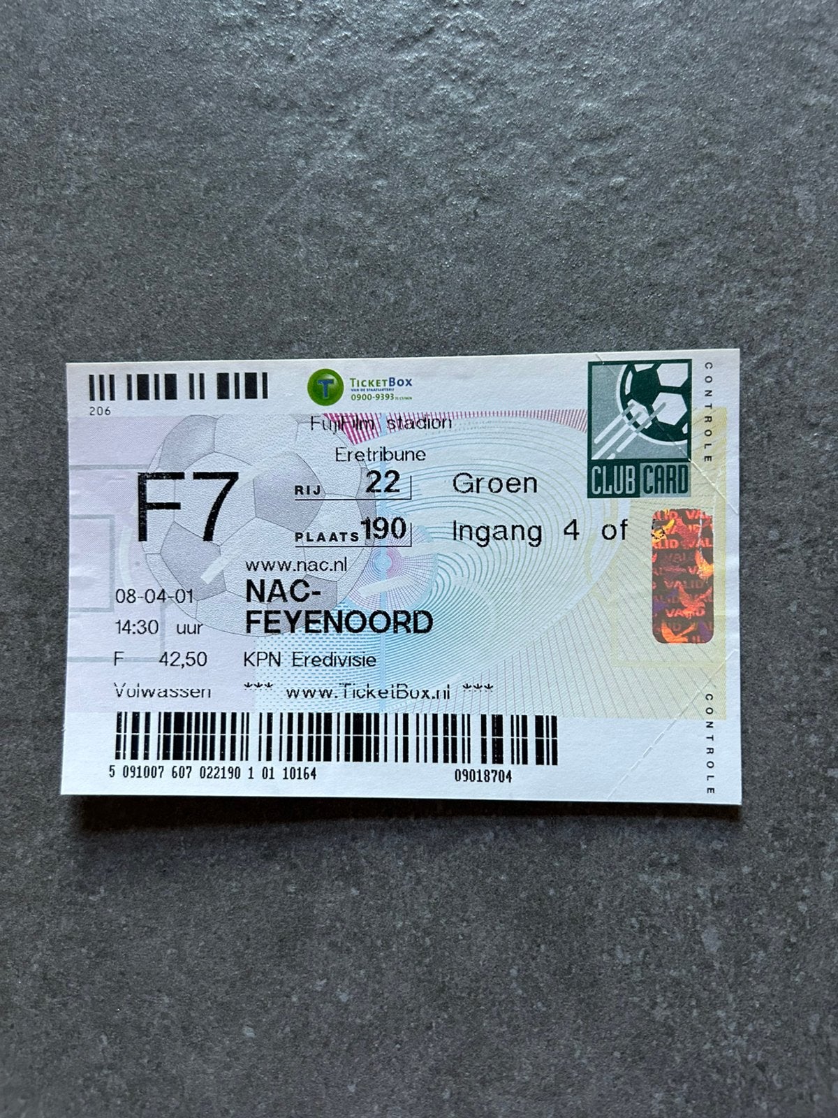 NAC - Feyenoord ticket, Ophalen of Verzenden, Feyenoord, Overige typen