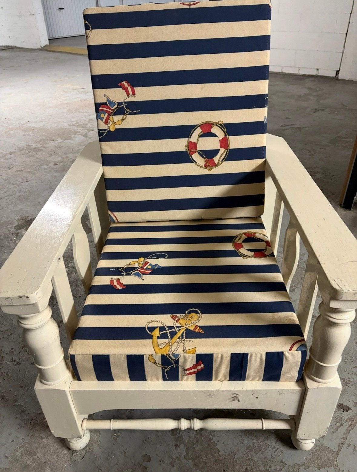 Vintage verstelbare rookstoel / relaxstoel, Ophalen, Hout, Gebruikt, Vintage , brocante