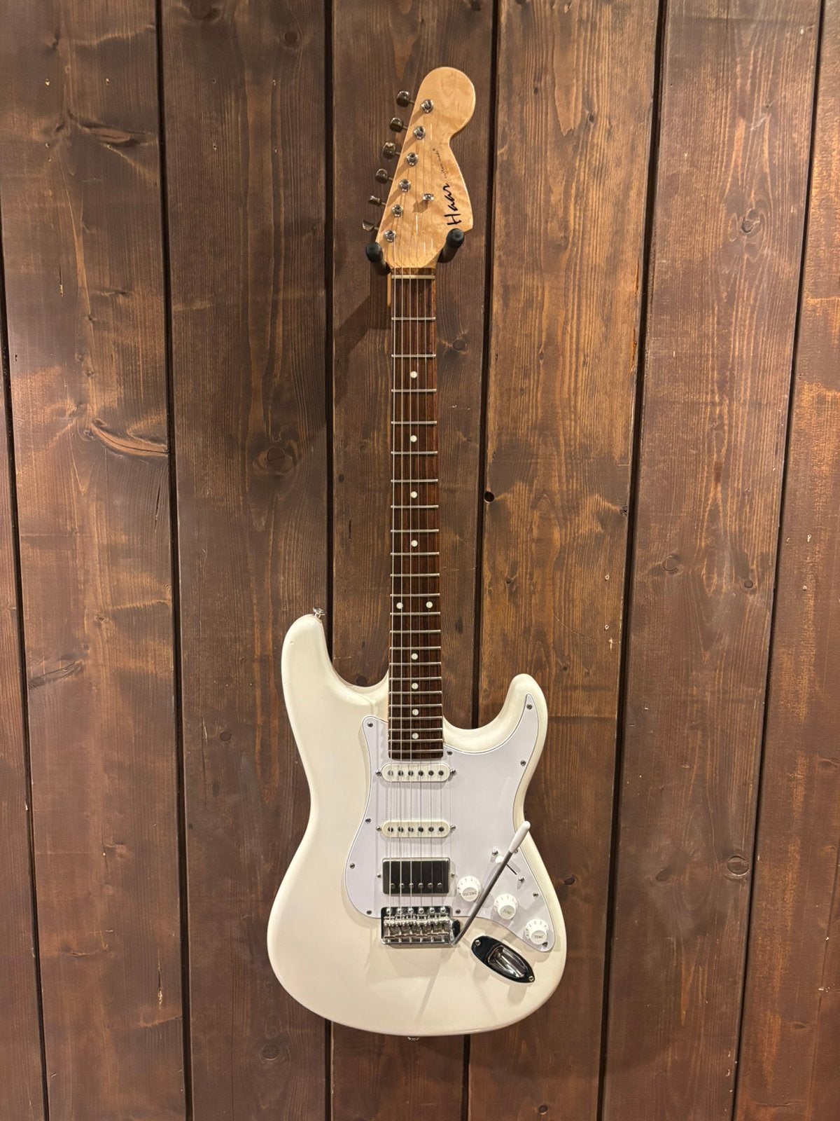 Haar Guitars S HSS Olympic White – Old Headstock – Hardcase, Ophalen of Verzenden, Gebruikt, Solid body, Overige merken