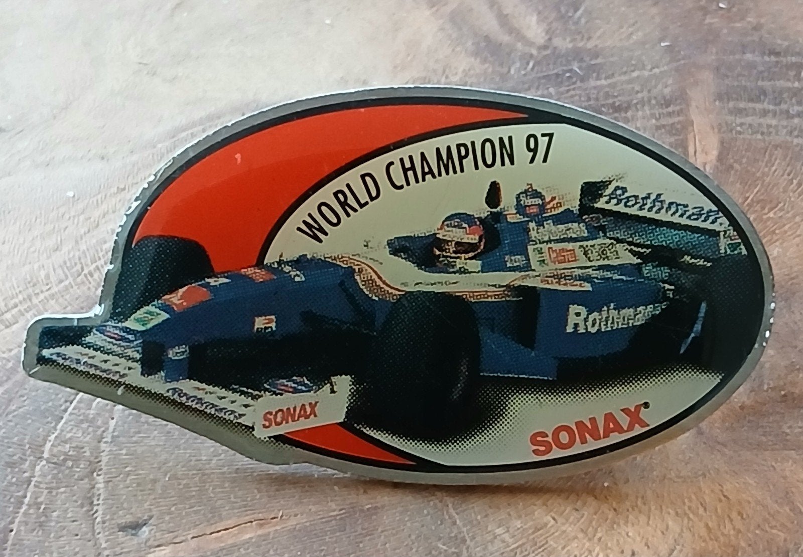 Formule 1 World Champion 97 Pin - Jacques Villeneuve, Ophalen of Verzenden, Zo goed als nieuw, Speldje of Pin