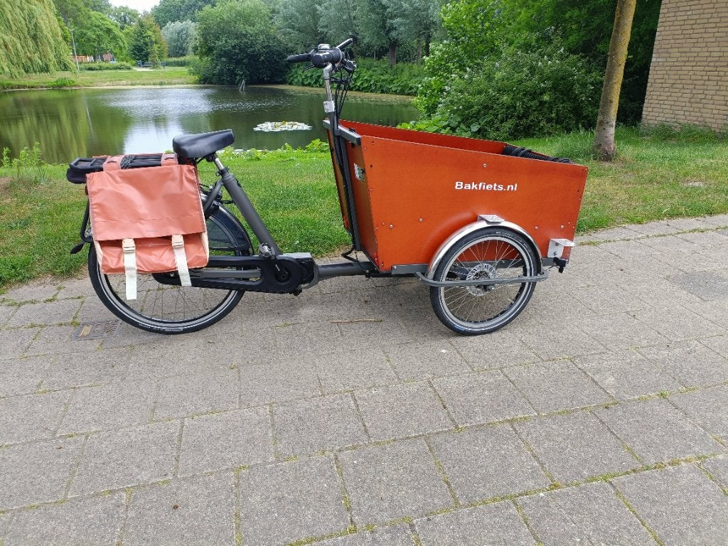 Bakfiets nl cargotrike classic wide elektrisch, 4 kinderen of meer, Elektrisch, Zo goed als nieuw, Schijfrem