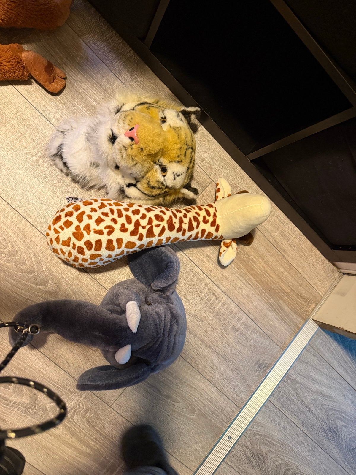 Jungle Knuffels: Tijger, Giraf, Olifant, Leeuw en 2 Apen, Ophalen of Verzenden, Zo goed als nieuw, Middelgroot (20 tot 80 cm)