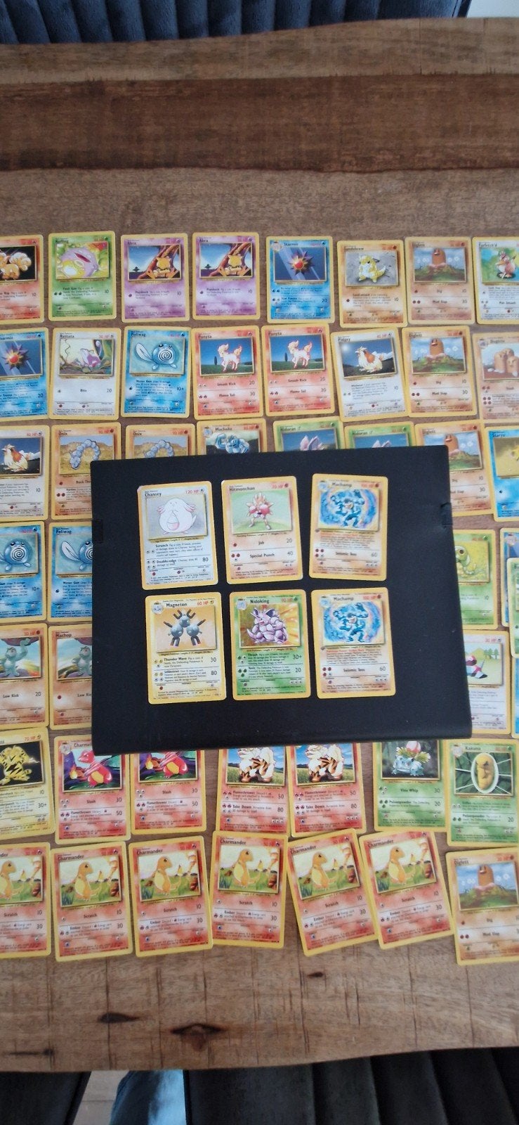 Pokémon Base Set Engelse Kaarten - 70+ kaarten + 6 Holo's, Ophalen of Verzenden, Gebruikt, Meerdere kaarten, Foil