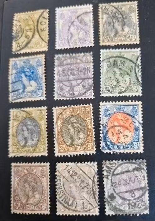 Nederland 1898 -1921 - nvph 56-76 - Koningin Wilhelmina, Ophalen of Verzenden, T/m 1940, Gestempeld