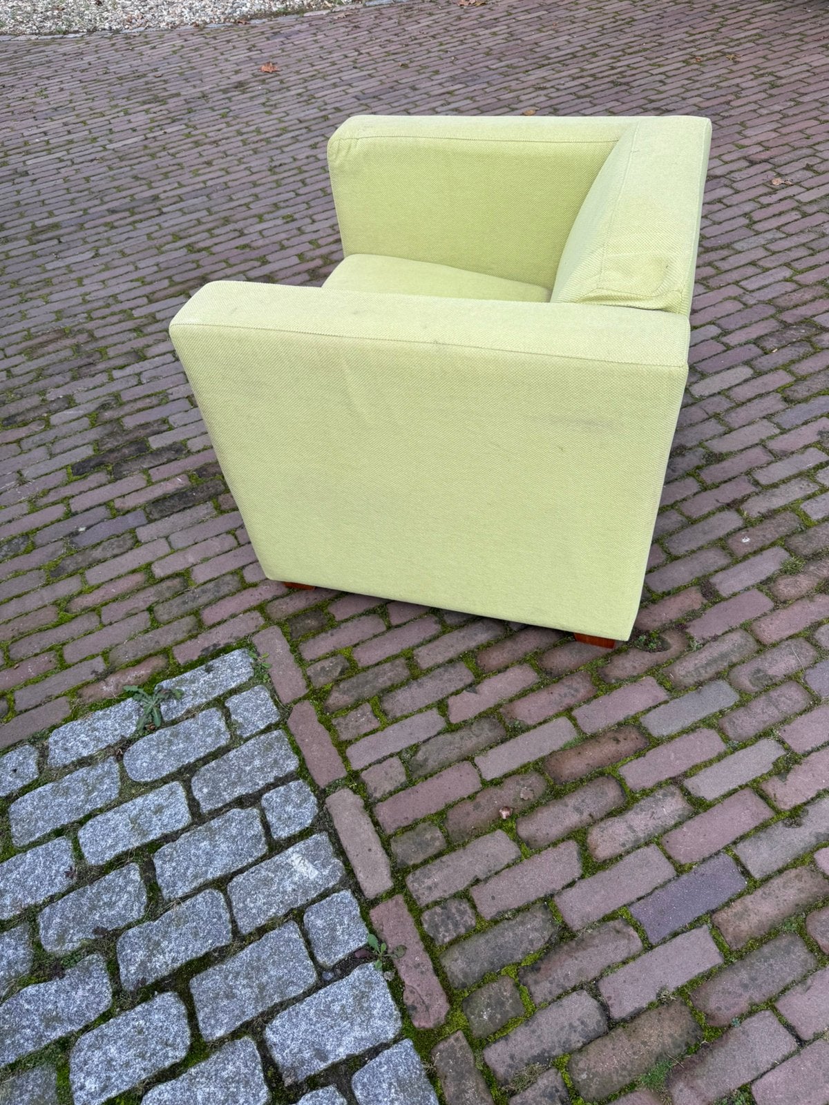 Gave groene blokstoel fauteuil, 3 stuks, gratis, Ophalen, Gebruikt, 75 tot 100 cm, 75 tot 100 cm