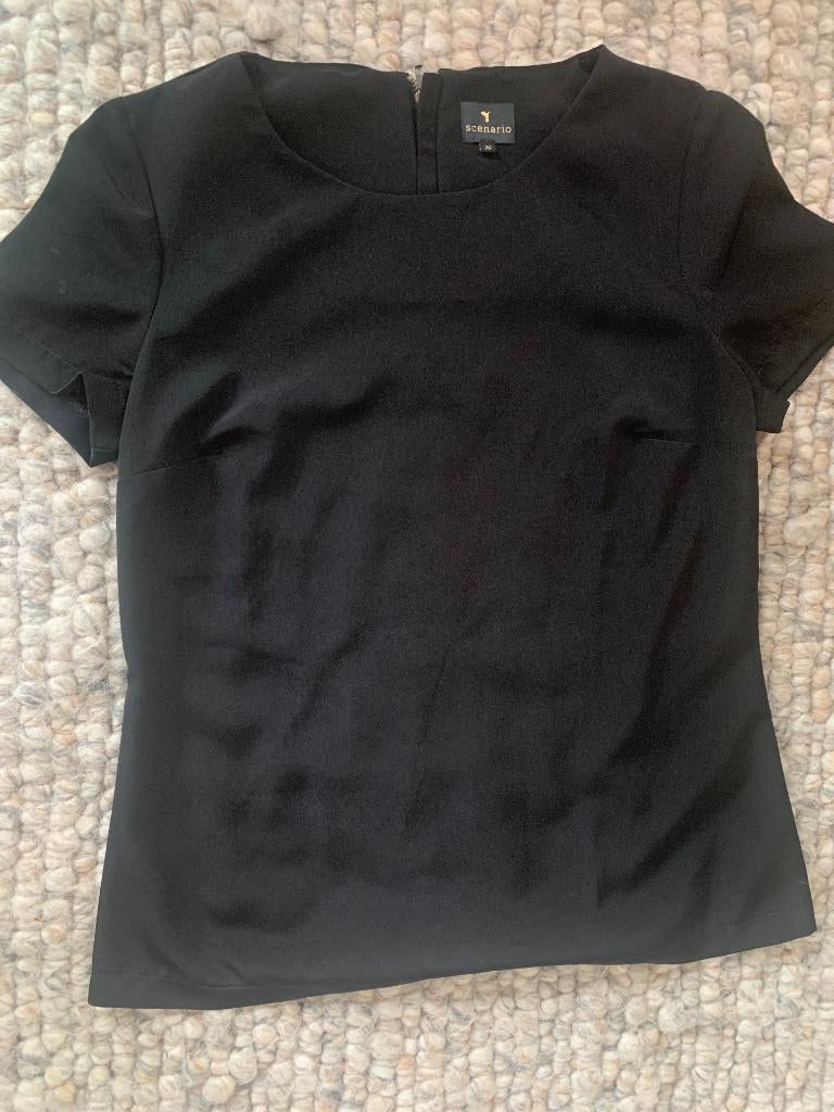 Opruiming .....schitterende klassieke Scenario top maat 36, Kleding | Dames, Zwart, Ophalen of Verzenden, Zo goed als nieuw, Korte mouw