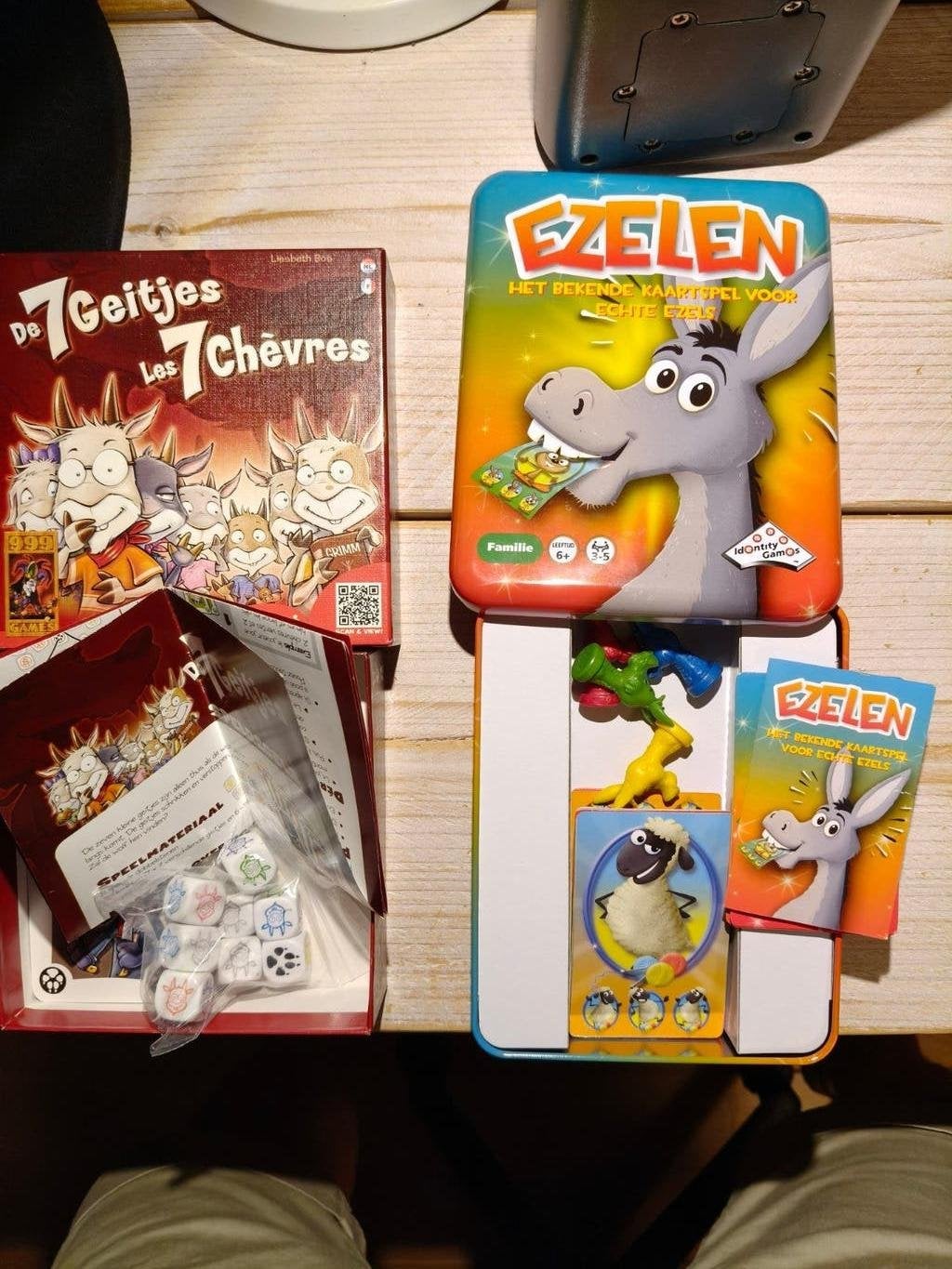 Spellenpakket: De 7 Geitjes en Ezelen kaartspel, Drie of vier spelers, Ophalen of Verzenden, Gebruikt