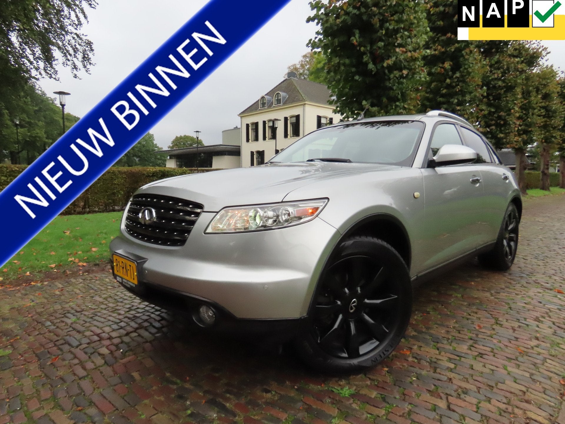 Infiniti FX 35 Carplay Leer Bose Audio Stoelverwarming Navig, Auto's, Automaat, Zwart, Bedrijf, FX-serie