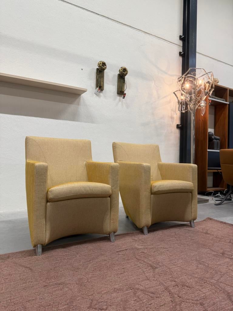 2 Nieuw Leolux Dolcinea Fauteuil Balance stof Design stoel, Leolux, Nieuw, 75 tot 100 cm, Ophalen of Verzenden
