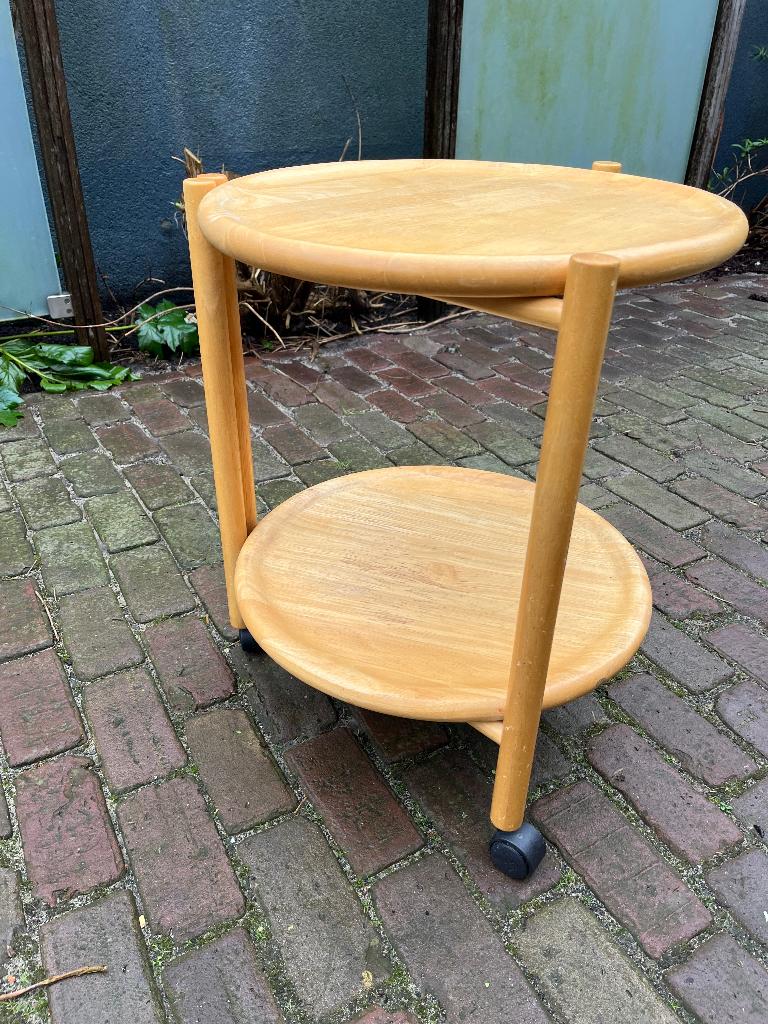 Deens Design Trolley bijzet tafeltje serveerwagen, Ophalen, Minder dan 55 cm, Deens Danish Vintage, Rond