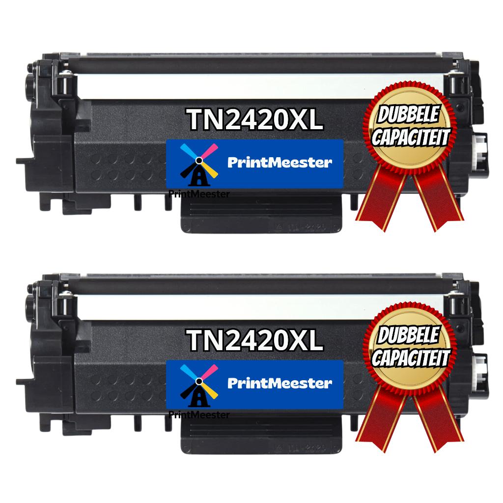 2x Toner Compatibel Brother TN2420 XL – Met Chip, Ophalen of Verzenden, Nieuw, Toner