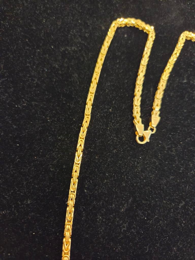 14 k gouden koningsketting 19,7 gram, Sieraden, Tassen en Uiterlijk, Kettingen, Ophalen of Verzenden, Nieuw, Goud, Goud