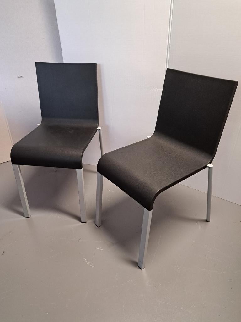 Vitra bezoekers stoelen, 3 stuks, stapelbaar, Ophalen, Bruin, Kunststof, Twee