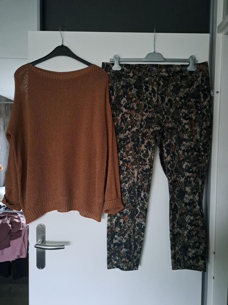 Trui en broek set mt 44 expresso, Bruin, Maat 42/44 (L), Ophalen of Verzenden, Zo goed als nieuw