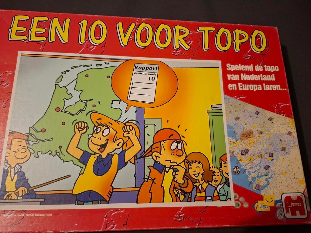 Een 10 voor Topo - Leerzaam Topografie Spel, Een of twee spelers, Ophalen of Verzenden, Zo goed als nieuw, Jumbo