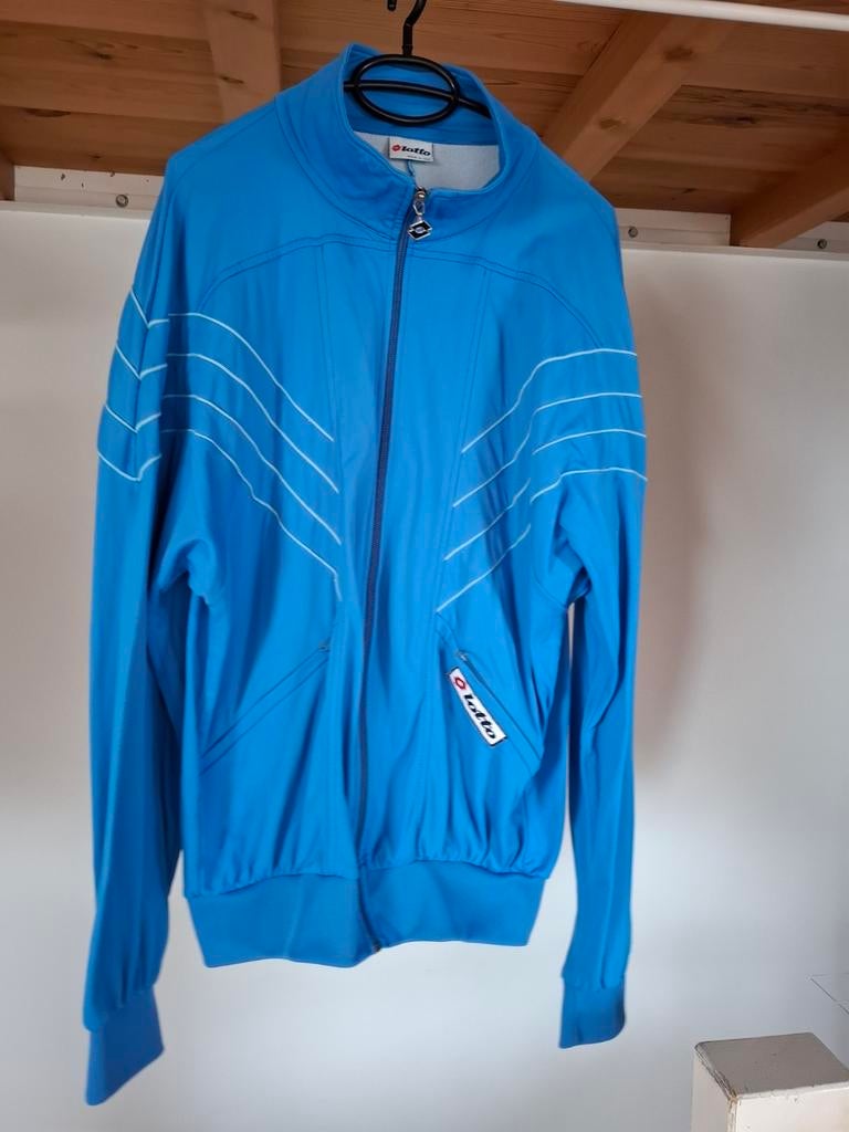 Vintage Lotto Sport Jasje Jaren 80, Blauw, Ophalen of Verzenden, Gedragen, Lotto