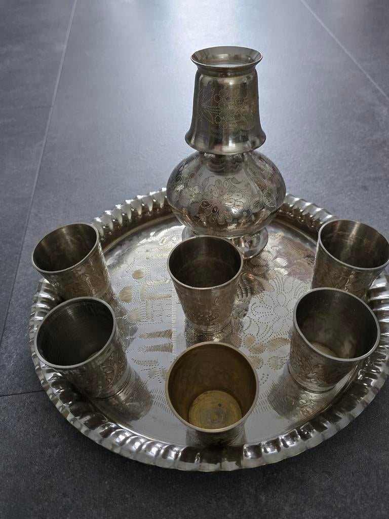 Antiek Russisch Punch/Likeur Set, Antiek en Kunst, Antiek | Goud en Zilver, Ophalen of Verzenden, Zilver