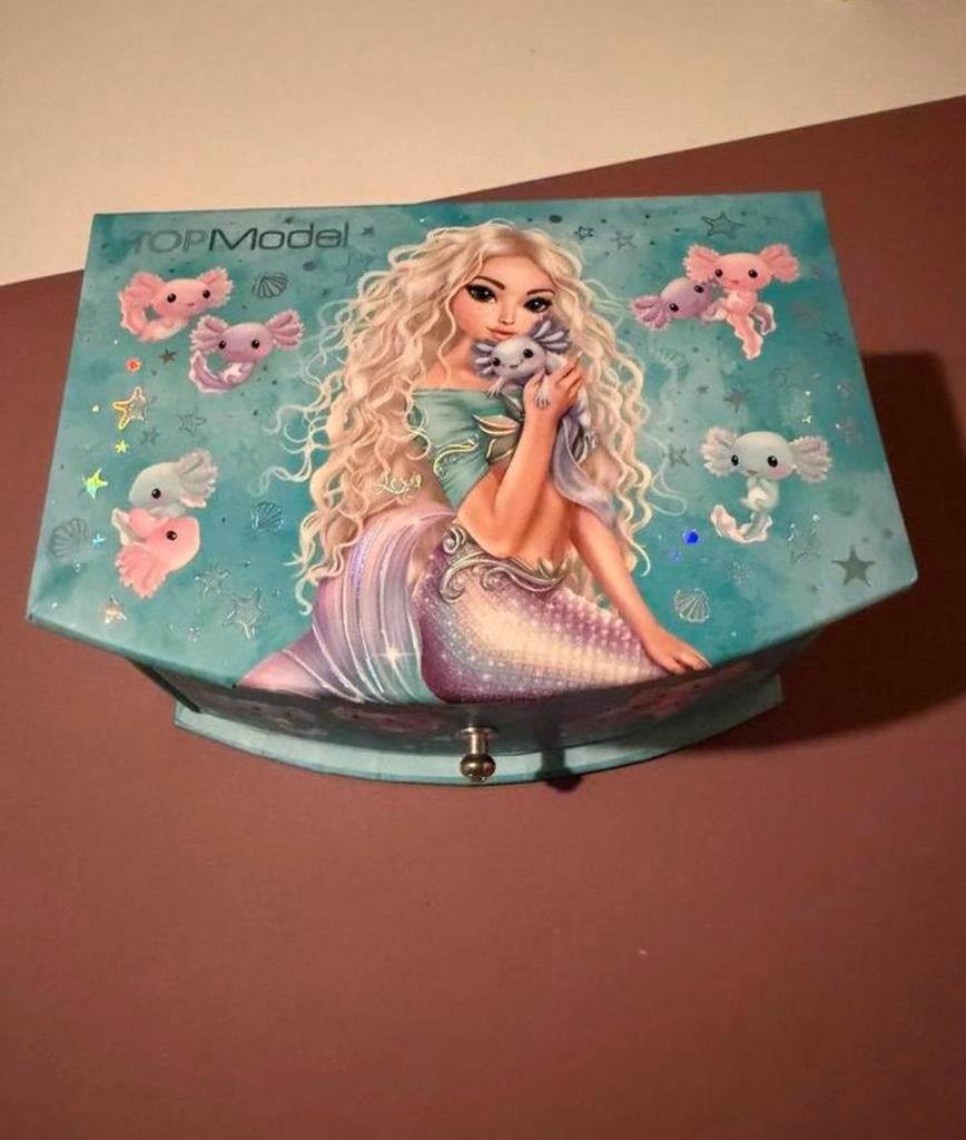 TopModel sieraden doosje mermaid nieuw, Blauw, Nieuw, Ophalen of Verzenden, Met spiegeltje(s)