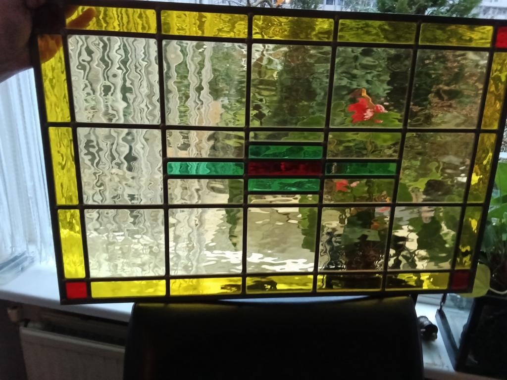 Glas in loodraam, Doe-het-zelf en Verbouw, Glas en Ramen, Ophalen of Verzenden, Minder dan 80 cm, Minder dan 80 cm