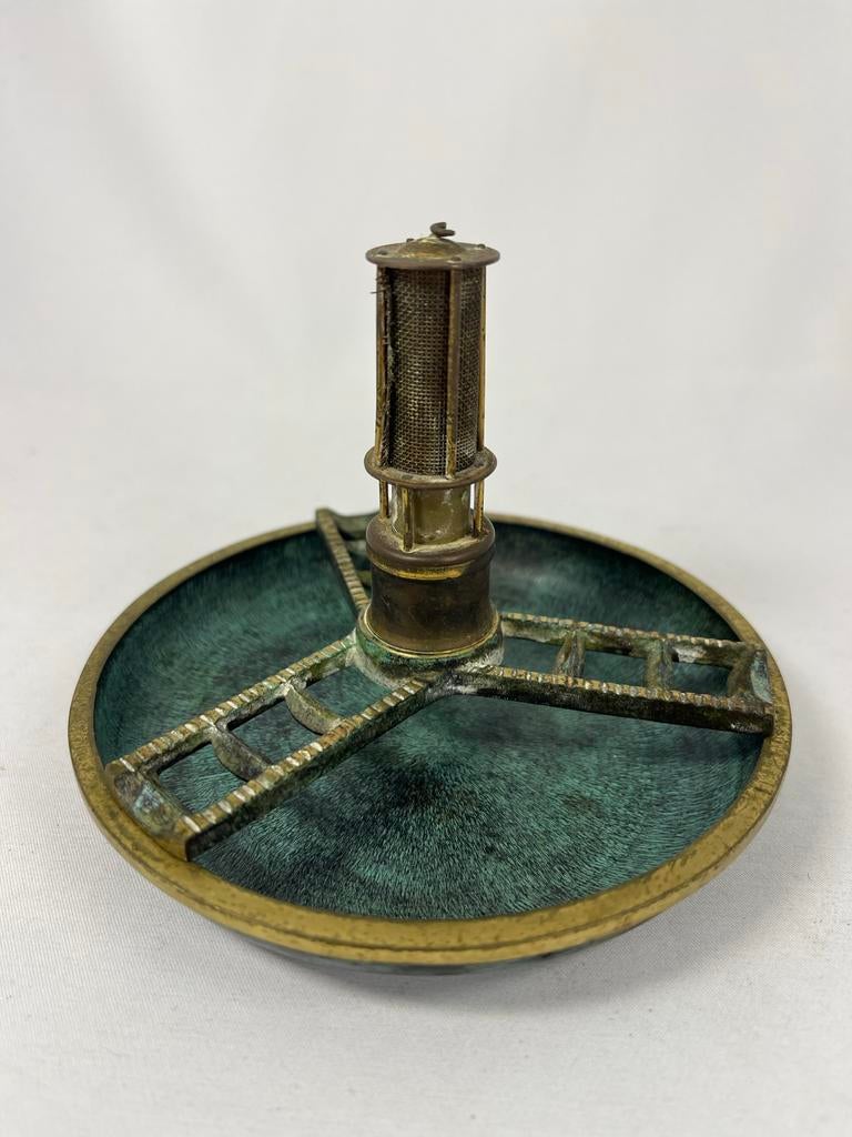koperen aansteker Brass Ashtray with Petrol Lighter1950s, Ophalen of Verzenden