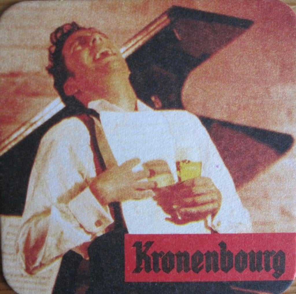 bierviltje van Kronenbourg - plezier met bier, Ophalen of Verzenden, Zo goed als nieuw, Viltje(s), Overige merken