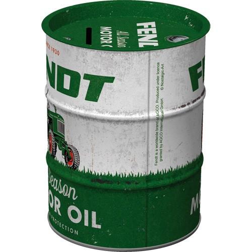 Fendt Tractor motor oil reclame spaarpot van metaal deco, Ophalen of Verzenden, Nieuw, Auto's