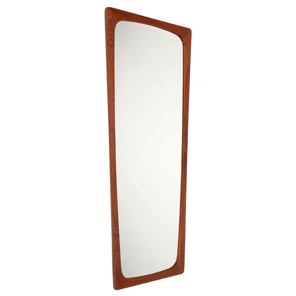 Mid-Century Deense vintage design spiegel teak en eiken, Minder dan 50 cm, Gebruikt, Ophalen of Verzenden, Minder dan 100 cm