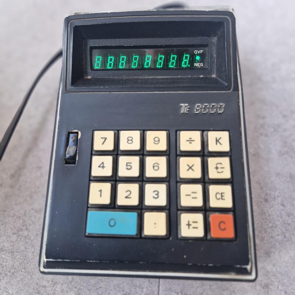 Vintage Liebermann TE8000 rekenmachine, Verzamelen, Elektronische Apparatuur, Ophalen of Verzenden, Computers en Rekenmachines
