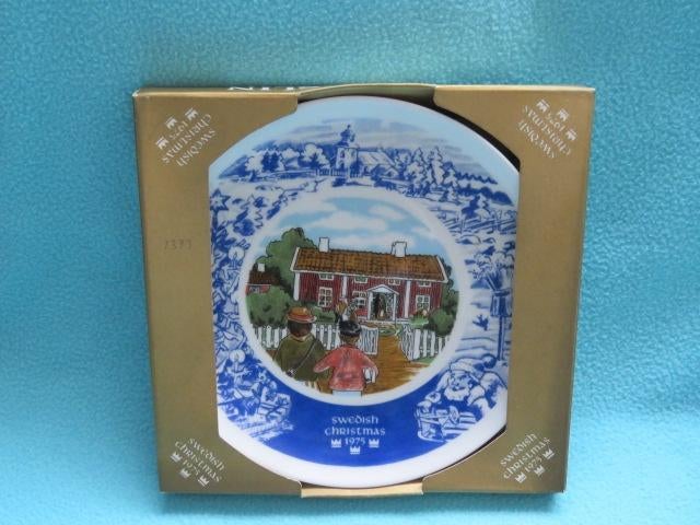 Vintage Zweeds wandbord Swedish Christmas 1975 collectors it, Diversen, Kerst, Ophalen of Verzenden, Nieuw