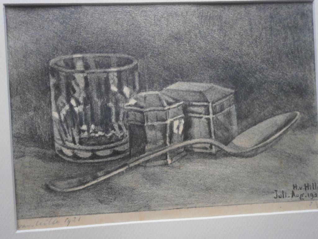 Hubertus Hille, Mooie gedateerde tekening 1911., Antiek en Kunst, Ophalen of Verzenden
