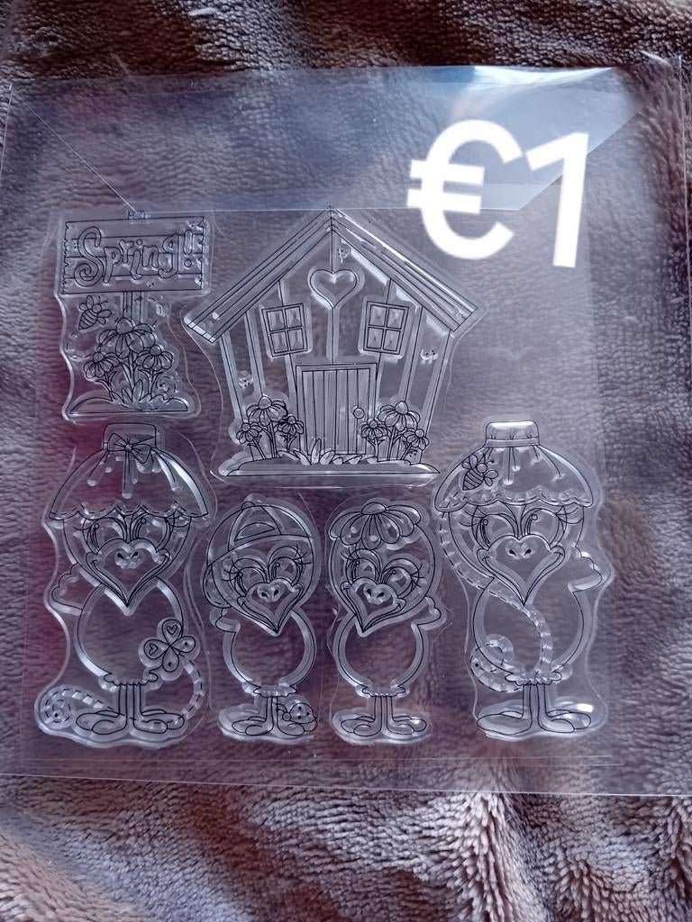 Leuke clearstamp stempel - 1x gebruikt, Ophalen of Verzenden, Gebruikt, Clearstamp