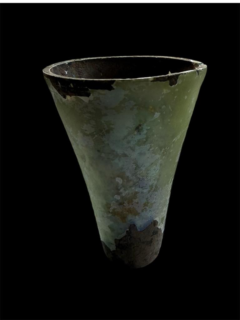 G318 Laat romeinse trechterbeker glas - Gaaf bodemvondst, Ophalen of Verzenden