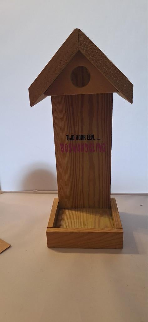 Boswandeling fleshouder roze tekst (21525), Verzamelen, Merken en Reclamevoorwerpen, Gebruiksvoorwerp, ., Zo goed als nieuw, .