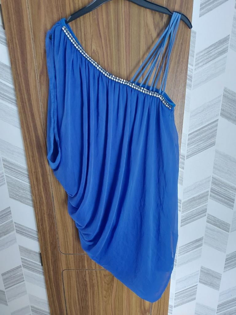 Mooie blauwe jurk - maat L, Blauw, Maat 42/44 (L), Ophalen of Verzenden, Boven de knie