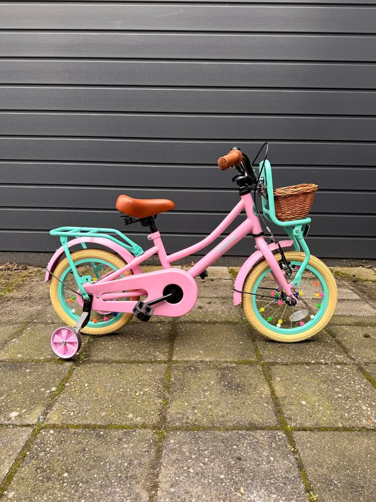 Spirit Diva 12 inch meisjesfiets - Roze/Groen, Ophalen, Gebruikt, 14 inch of minder, Handrem