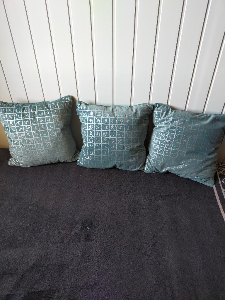 3 kussens coco maison, Ophalen, Zo goed als nieuw, Groen, Vierkant